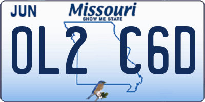 MO license plate OL2C6D