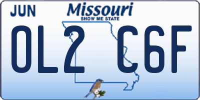 MO license plate OL2C6F