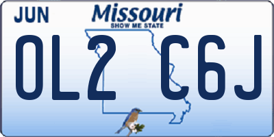 MO license plate OL2C6J
