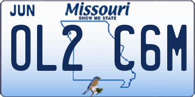 MO license plate OL2C6M