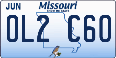 MO license plate OL2C6O