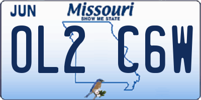 MO license plate OL2C6W