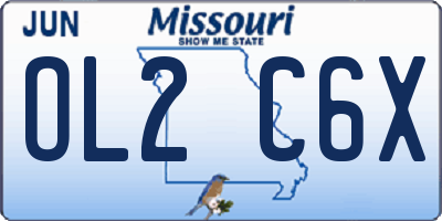 MO license plate OL2C6X