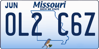 MO license plate OL2C6Z