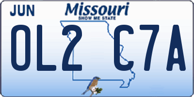 MO license plate OL2C7A