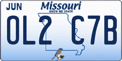 MO license plate OL2C7B