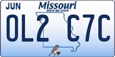 MO license plate OL2C7C