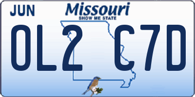 MO license plate OL2C7D