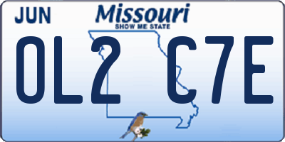 MO license plate OL2C7E