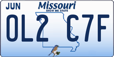 MO license plate OL2C7F