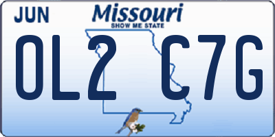 MO license plate OL2C7G