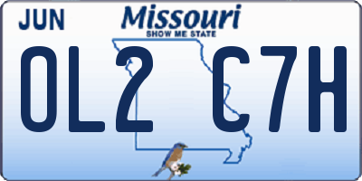 MO license plate OL2C7H