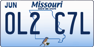 MO license plate OL2C7L