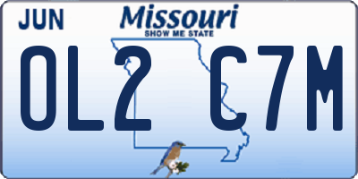 MO license plate OL2C7M