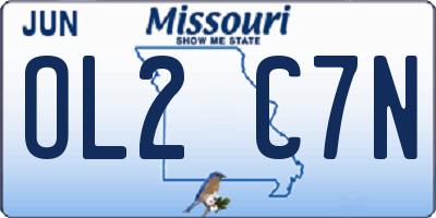 MO license plate OL2C7N