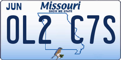 MO license plate OL2C7S
