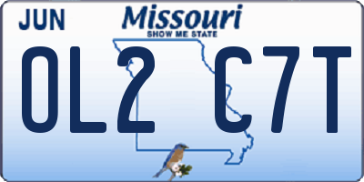 MO license plate OL2C7T