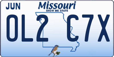 MO license plate OL2C7X