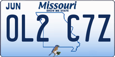 MO license plate OL2C7Z
