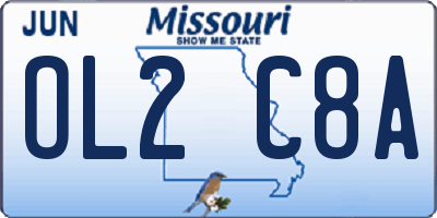 MO license plate OL2C8A