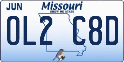 MO license plate OL2C8D