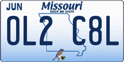 MO license plate OL2C8L