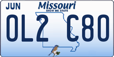 MO license plate OL2C8O