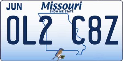 MO license plate OL2C8Z