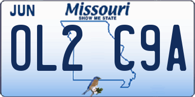 MO license plate OL2C9A
