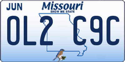 MO license plate OL2C9C