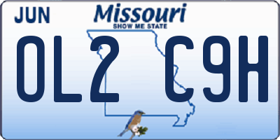 MO license plate OL2C9H