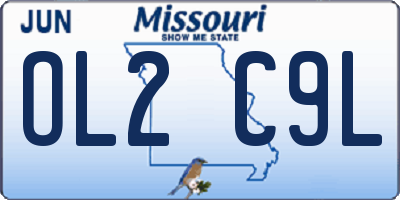 MO license plate OL2C9L
