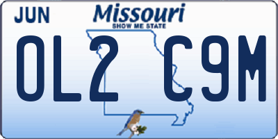 MO license plate OL2C9M