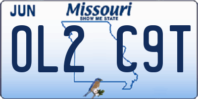 MO license plate OL2C9T