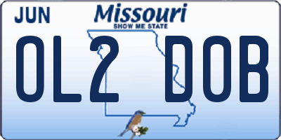 MO license plate OL2D0B