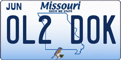 MO license plate OL2D0K