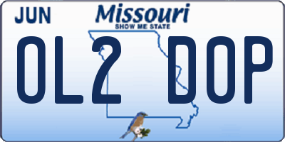 MO license plate OL2D0P