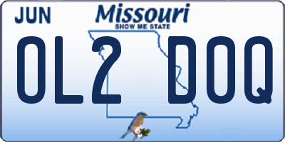 MO license plate OL2D0Q