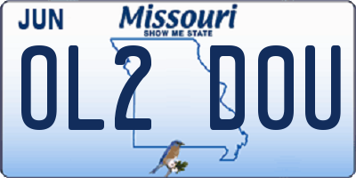 MO license plate OL2D0U