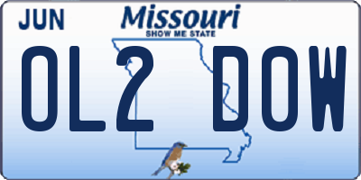 MO license plate OL2D0W