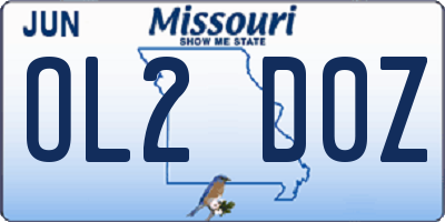 MO license plate OL2D0Z