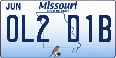 MO license plate OL2D1B