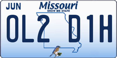 MO license plate OL2D1H