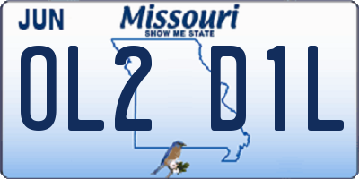 MO license plate OL2D1L