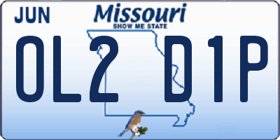 MO license plate OL2D1P