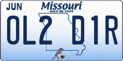 MO license plate OL2D1R
