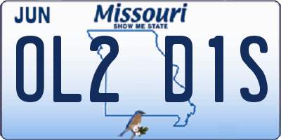 MO license plate OL2D1S