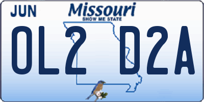 MO license plate OL2D2A