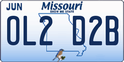 MO license plate OL2D2B