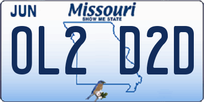 MO license plate OL2D2D